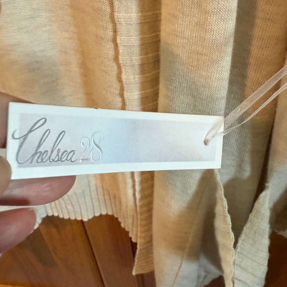 Chelsea28 Open‎ Front Cardigan Sweater - M/L - Knit Lightweight Draped Pockets - Picture 3 of 9